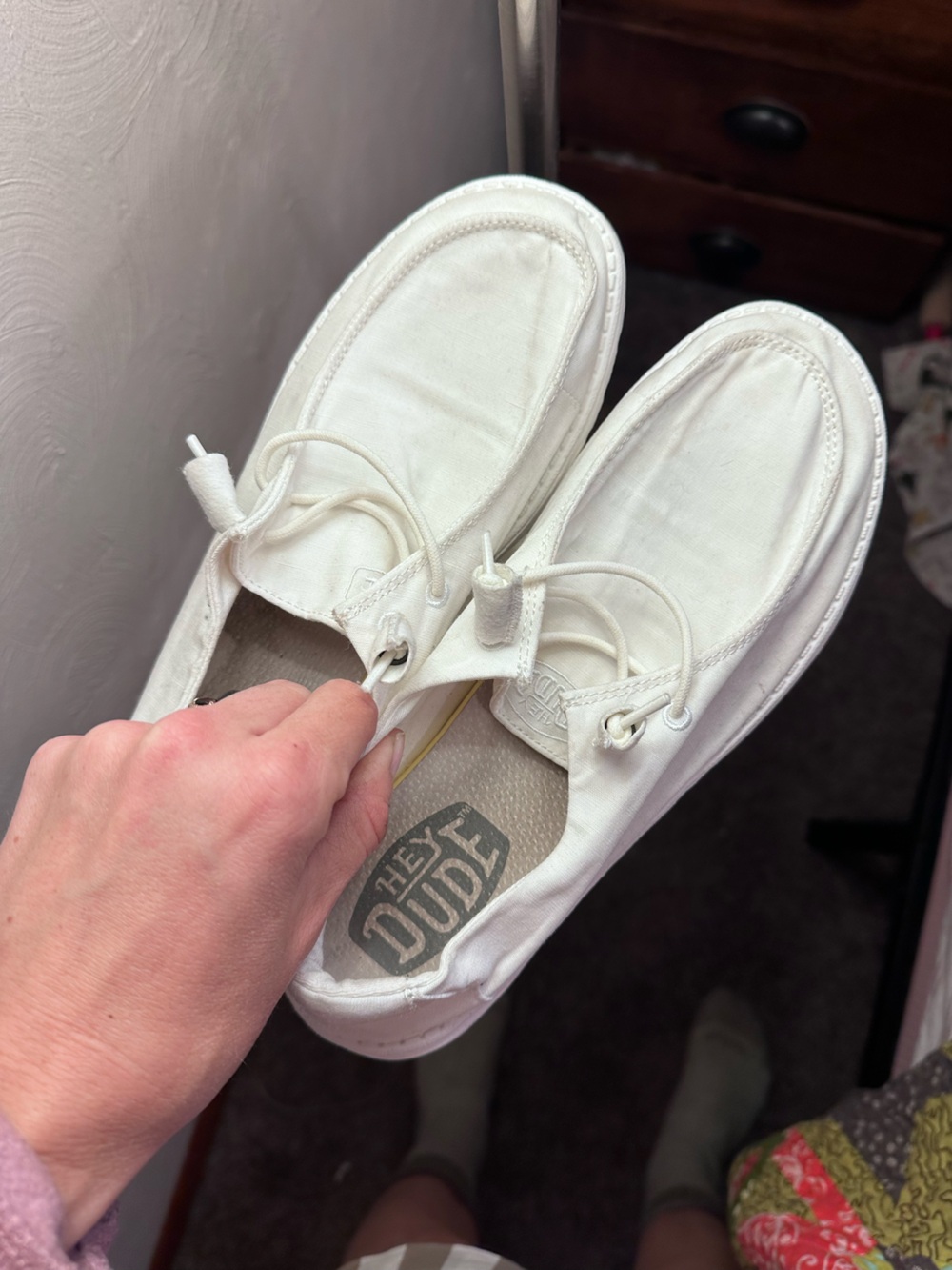 Hey Dude White Canvas Slip On